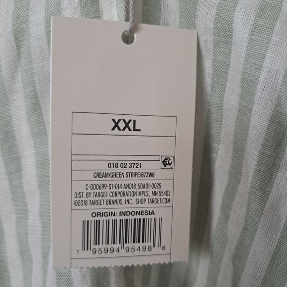NWT A New Day (Target) striped hi-lo boho top blouse 3/4 sleeves ladies XXL - Picture 4 of 7